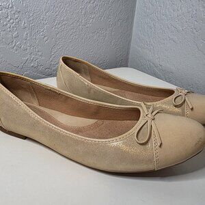 B.O.C. Beale Women's Ballet Flats Metallic Gold/Sand Size 9